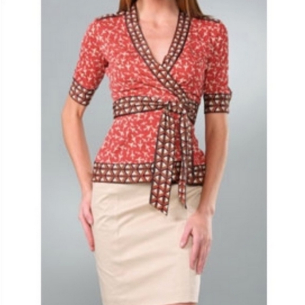 Silk jersey Diane Von Furstenberg wrap top Lusee